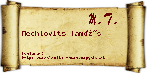 Mechlovits Tamás névjegykártya